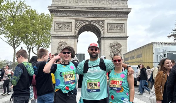 Milo, Johnnie and Justyna, the brave members of the Comparison Tech team who took on the Paris Marathon.